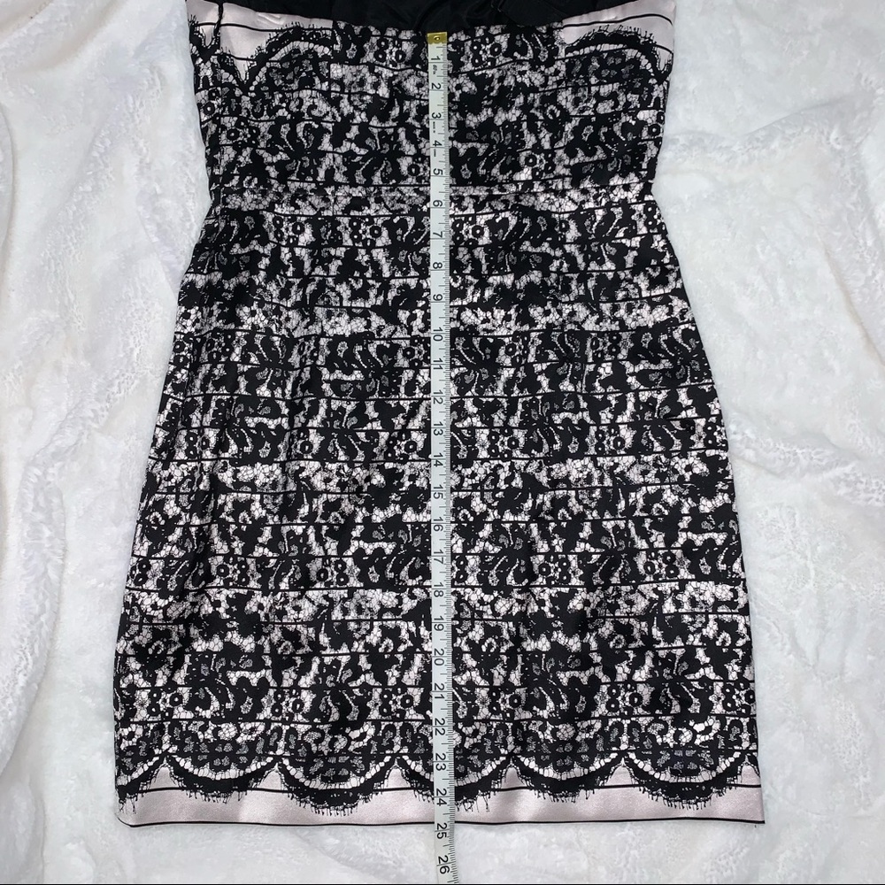 NWOT Tibi Black & Ivory Floral Silk Blend Strapless Dress SZ 8 w/ Measur… - Picture 11 of 16